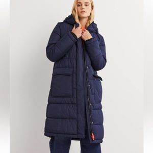 Boden Longline hooded 3 in 1 Puffer Coat, NWT, Blue, size 6, in original package